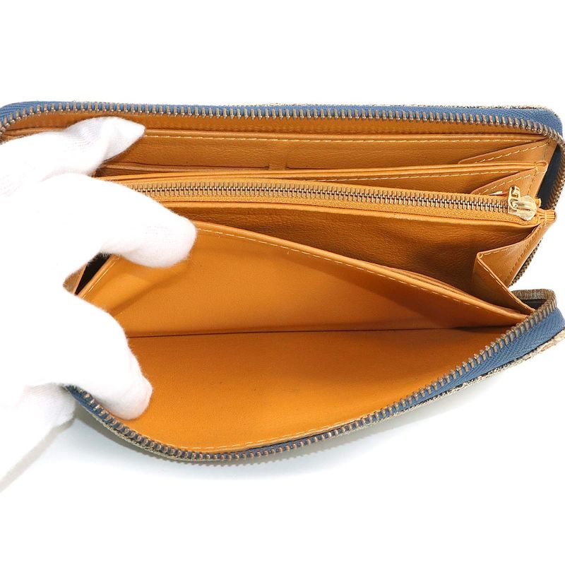 Louis Vuitton Monogram Denim Zippy Wallet Zip Around Canvas