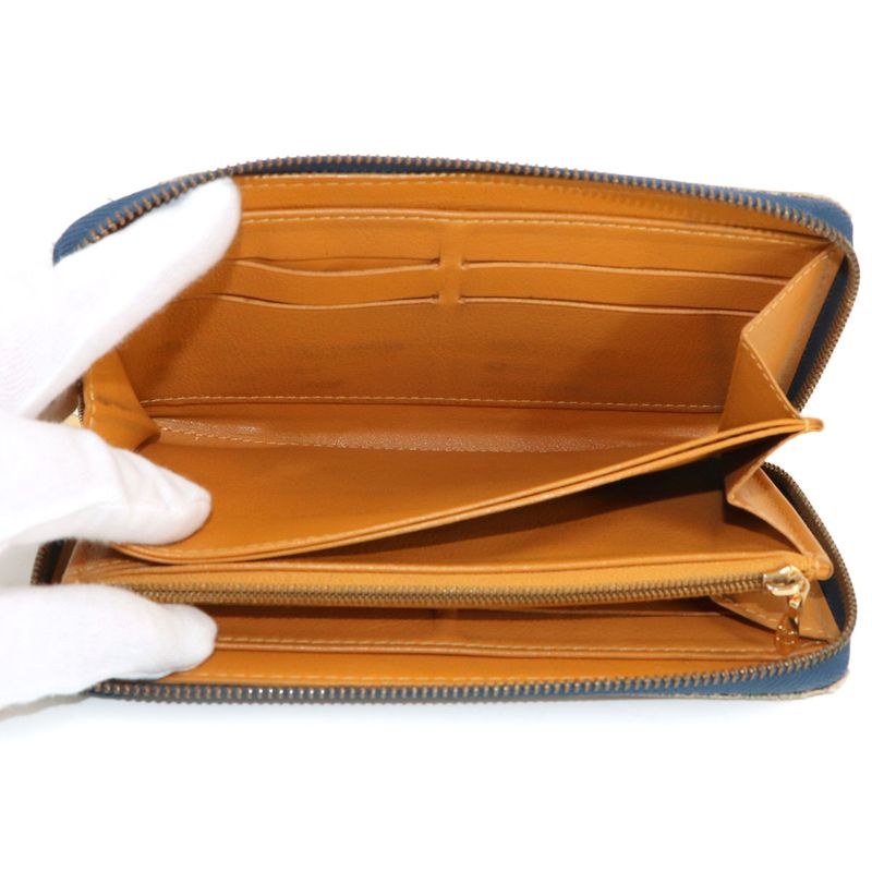 Louis Vuitton Monogram Denim Zippy Wallet Zip Around Canvas