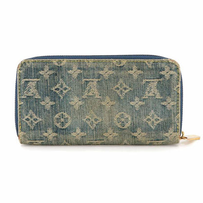 Louis Vuitton Monogram Denim Zippy Wallet Zip Around Canvas