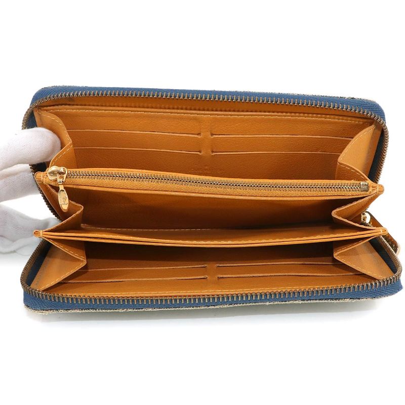 Louis Vuitton Monogram Denim Zippy Wallet Zip Around Canvas