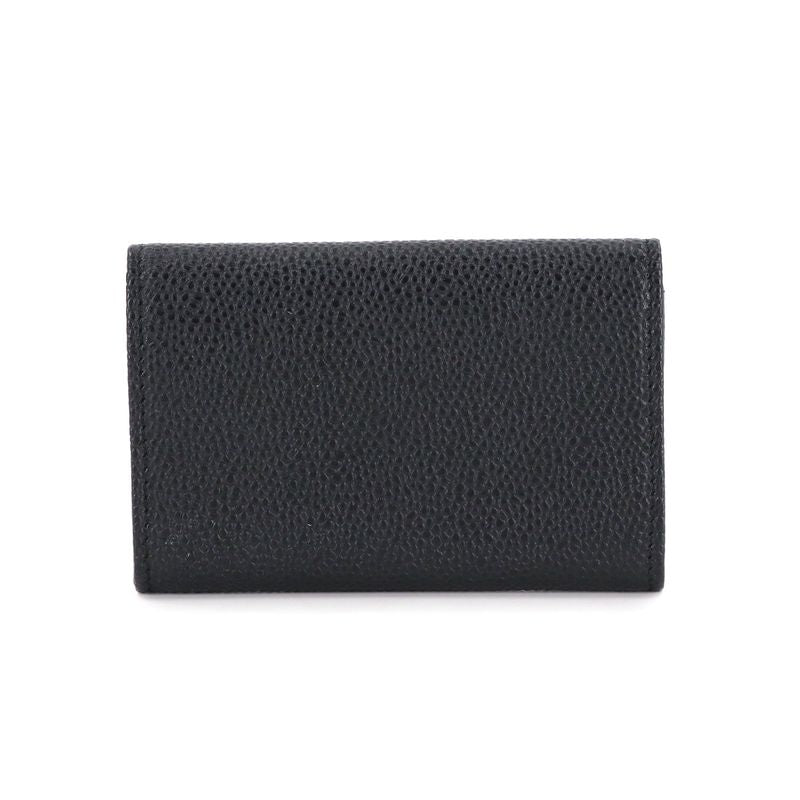Chanel Card Case Business Holder Caviar Leather Black Silver Coco