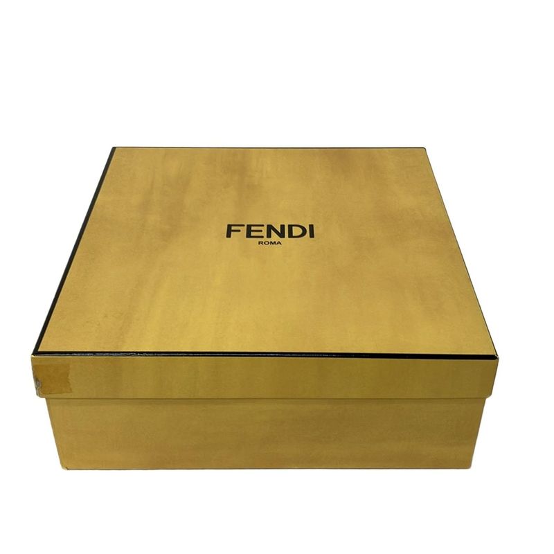 Fendi Sandals 37 Black Flower Leather