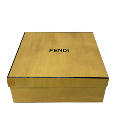 Fendi Sandals 37 Black Flower Leather