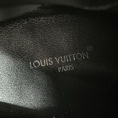 Louis Vuitton Short Boots 37 Olympia Black Center Seam Gathered Leather