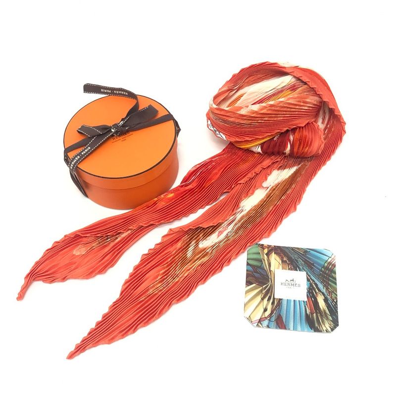 Hermes Scarf Smiles in Third Millenary Silk Orange