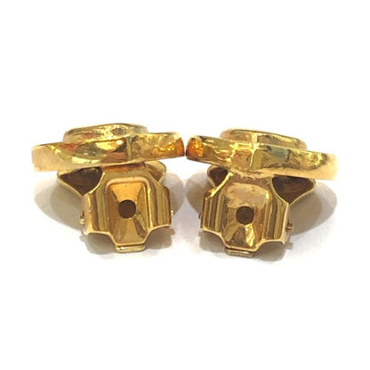 Celine Earrings Logo Metal Gold