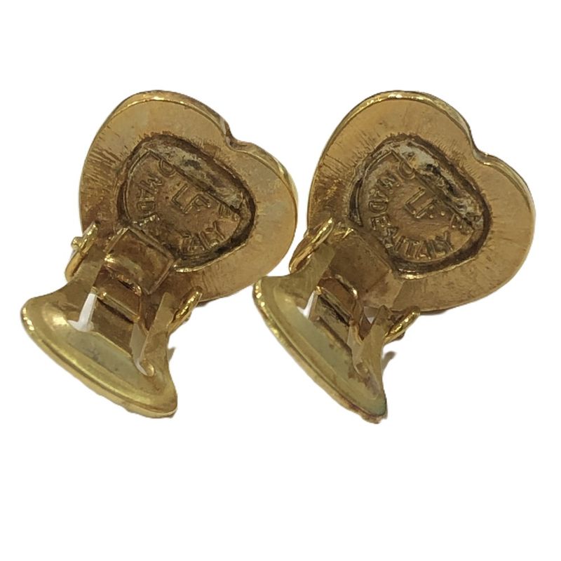 Celine Earrings Logo Metal Gold