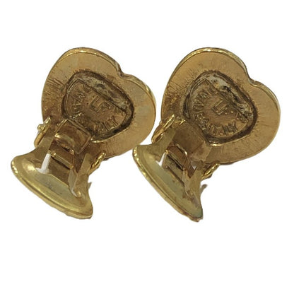Celine Earrings Logo Metal Gold