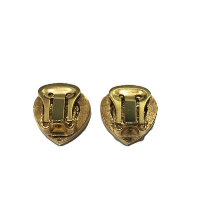 Celine Earrings Logo Metal Gold