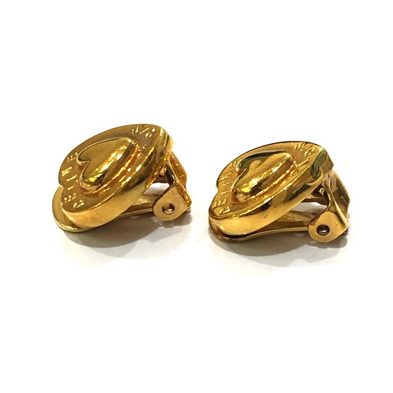 Celine Earrings Logo Metal Gold