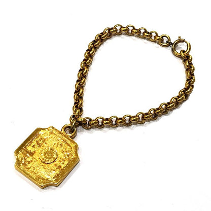 Celine Bracelet Montaigne Logo Charm Metal Gold