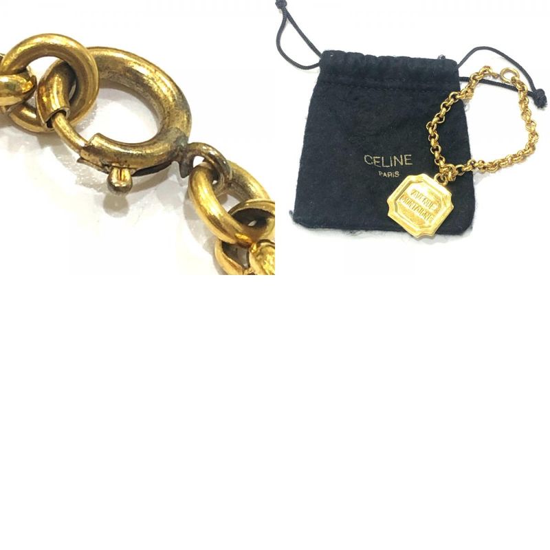 Celine Bracelet Montaigne Logo Charm Metal Gold