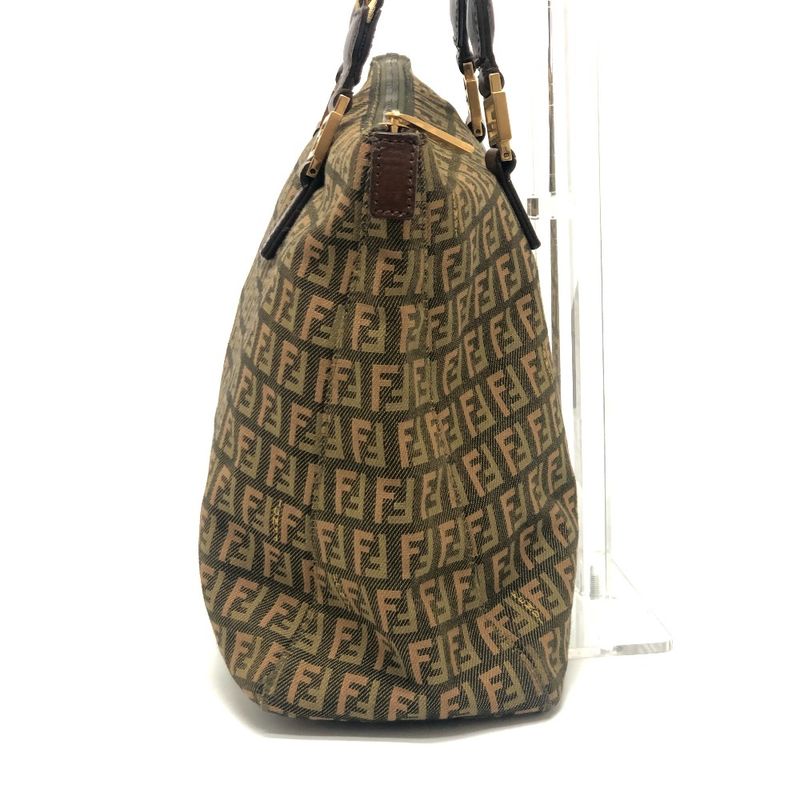 Fendi Handbag Zucca Pattern Zucchino Canvas Khaki