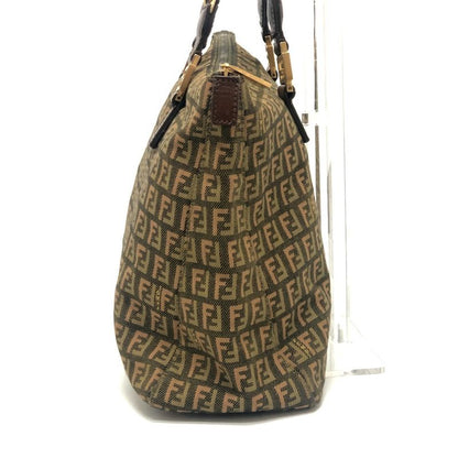 Fendi Handbag Zucca Pattern Zucchino Canvas Khaki