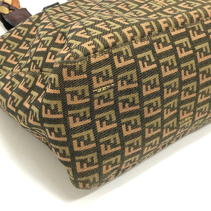 Fendi Handbag Zucca Pattern Zucchino Canvas Khaki