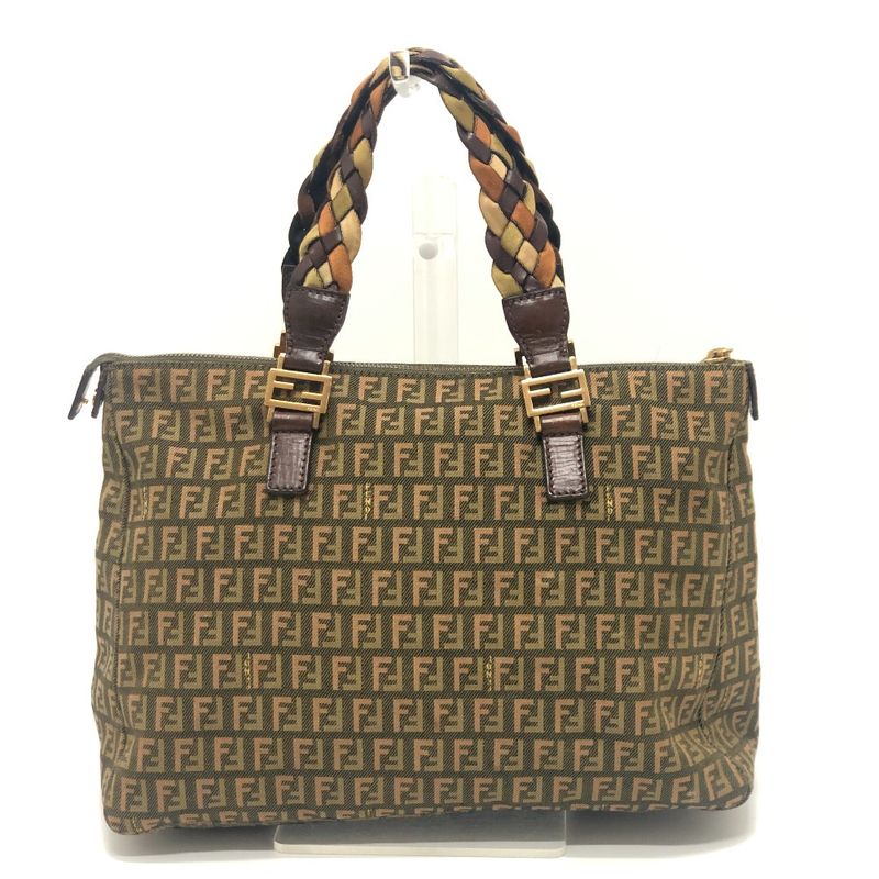 Fendi Handbag Zucca Pattern Zucchino Canvas Khaki