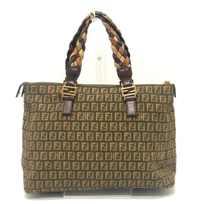 Fendi Handbag Zucca Pattern Zucchino Canvas Khaki