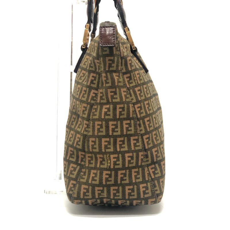 Fendi Handbag Zucca Pattern Zucchino Canvas Khaki