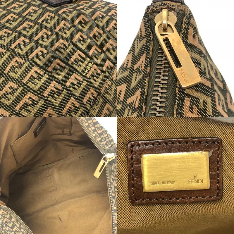 Fendi Handbag Zucca Pattern Zucchino Canvas Khaki