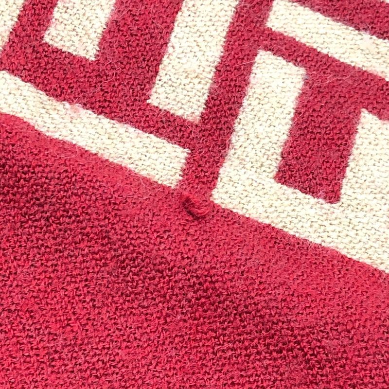 Fendi Scarf Zucca Pattern Wool Red Brown