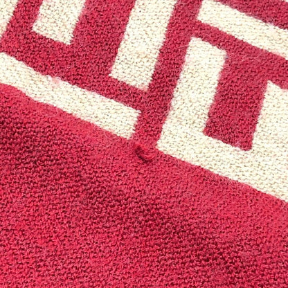 Fendi Scarf Zucca Pattern Wool Red Brown