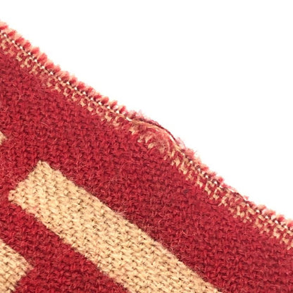 Fendi Scarf Zucca Pattern Wool Red Brown