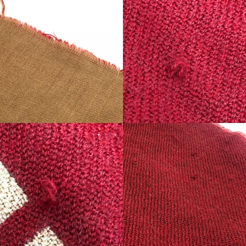 Fendi Scarf Zucca Pattern Wool Red Brown