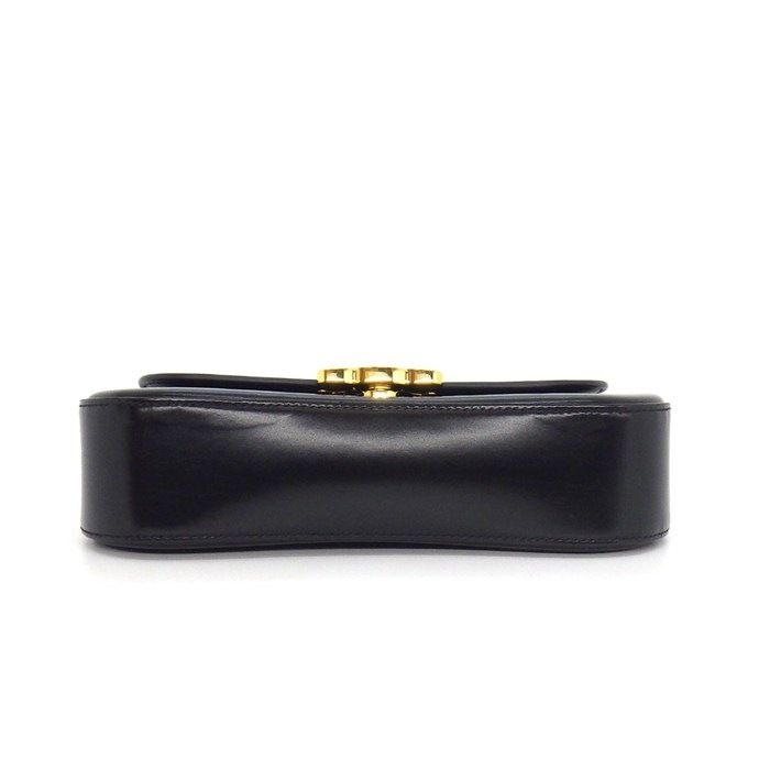 Celine Handbag Teen Lora Black Shiny Calfskin Lambskin