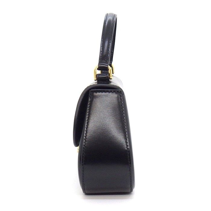Celine Handbag Teen Lora Black Shiny Calfskin Lambskin