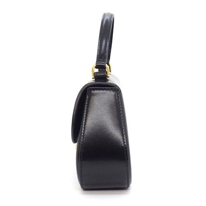 Celine Handbag Teen Lora Black Shiny Calfskin Lambskin