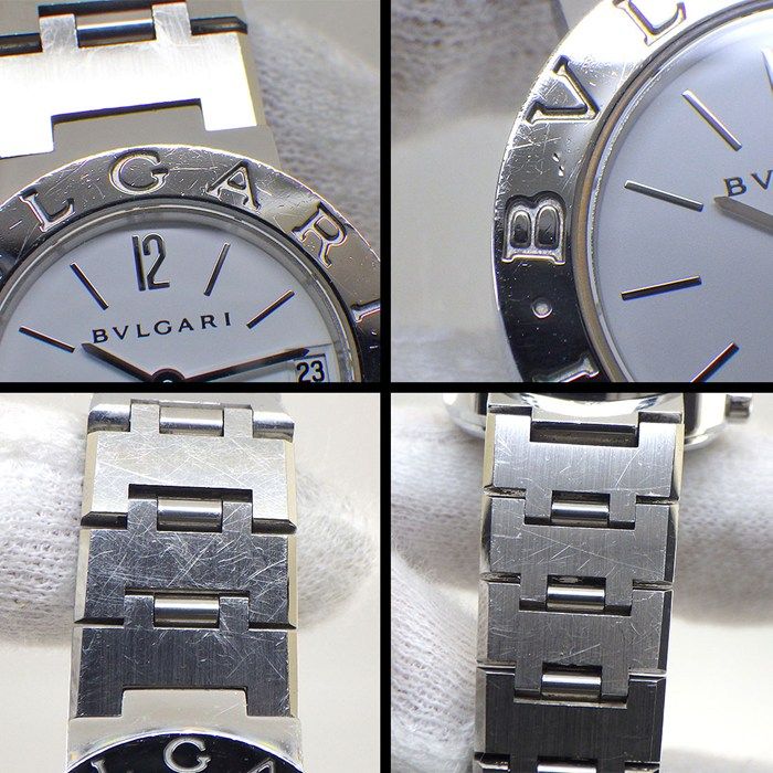 Bvlgari Watch White Dial Date SS Quartz Analog