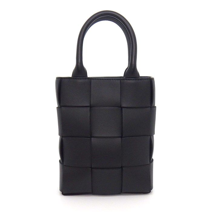 Bottega Veneta Shoulder Bag Cassette Mini Tote Black Lambskin Gold