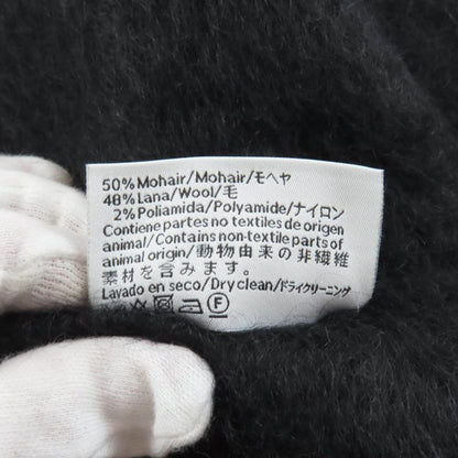Loewe Mohair Wool Blend Leather Fringe Scarf with Anagram Patch