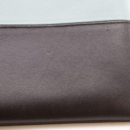 Celine Clutch Bicolor Calf Light Blue Black Pouch