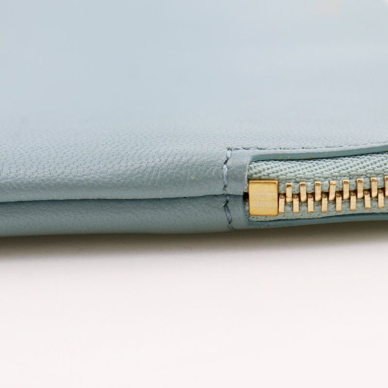 Celine Clutch Bicolor Calf Light Blue Black Pouch