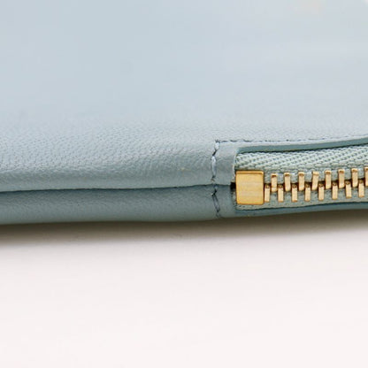 Celine Clutch Bicolor Calf Light Blue Black Pouch