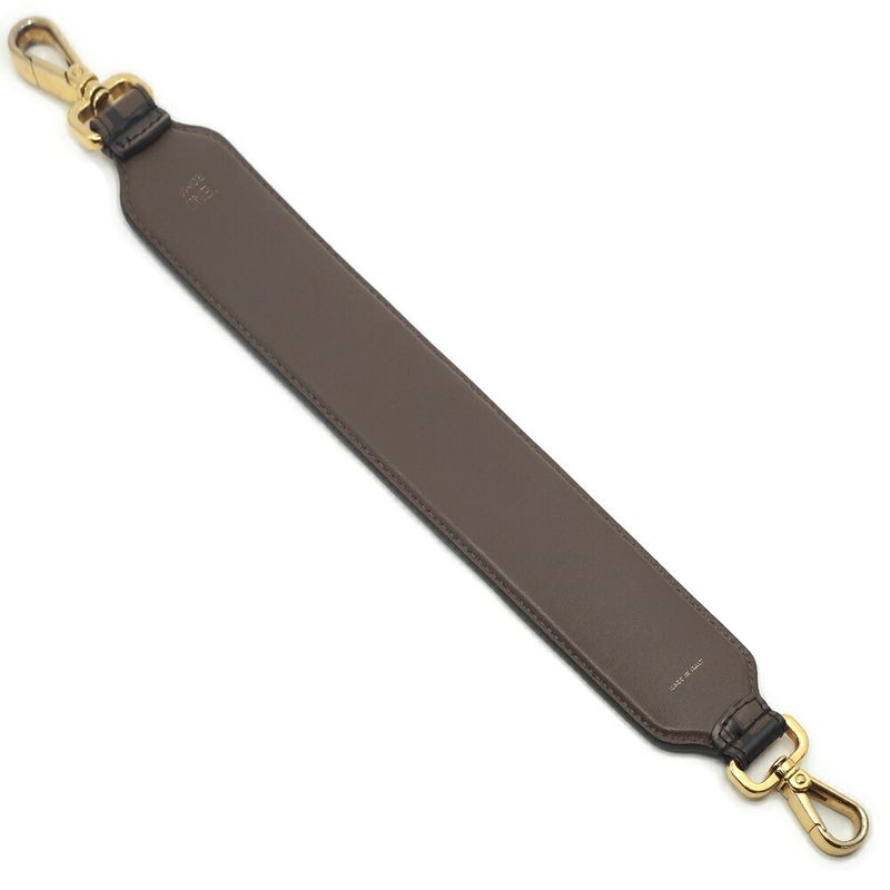Fendi Strap You Brown Mini Gold Leather Hat