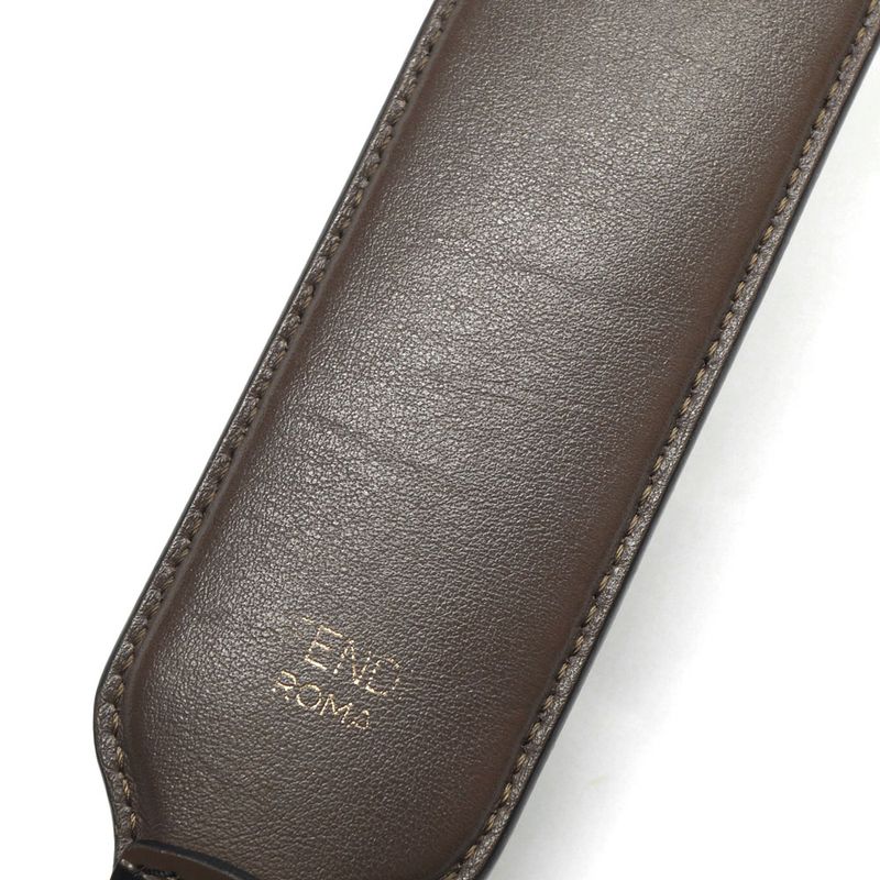 Fendi Strap You Brown Mini Gold Leather Hat