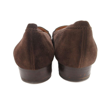 Hermes Chaine D'ancre Loafer Moccasin Shoes Suede 38.5 Brown