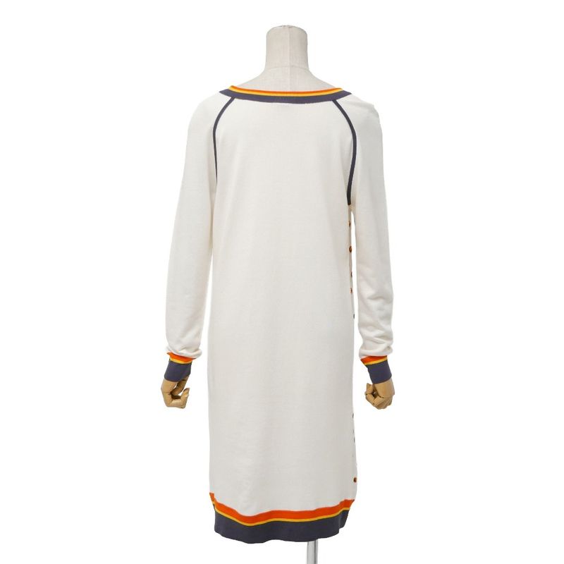Hermes Jeu de Billes Marble Game Dress 34 Twill Rene Knit Contrast White Multicolor