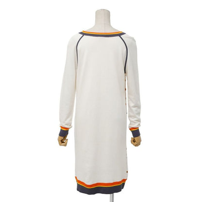 Hermes Jeu de Billes Marble Game Dress 34 Twill Rene Knit Contrast White Multicolor