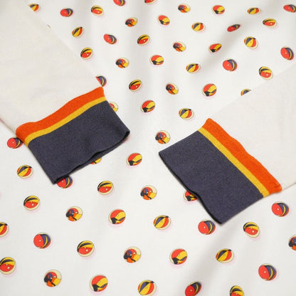 Hermes Jeu de Billes Marble Game Dress 34 Twill Rene Knit Contrast White Multicolor