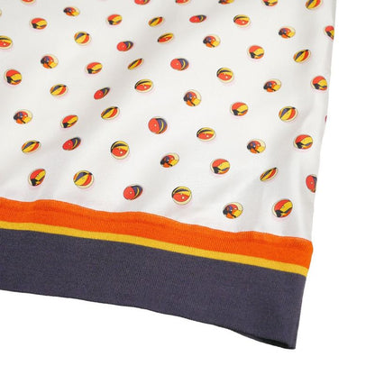 Hermes Jeu de Billes Marble Game Dress 34 Twill Rene Knit Contrast White Multicolor
