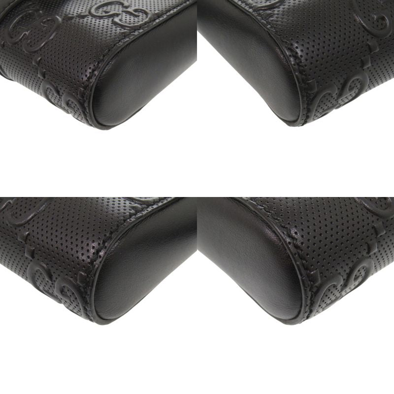 Gucci Wpouch GG Embossed Leather Black Belt Bag
