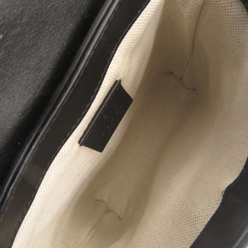 Gucci Wpouch GG Embossed Leather Black Belt Bag