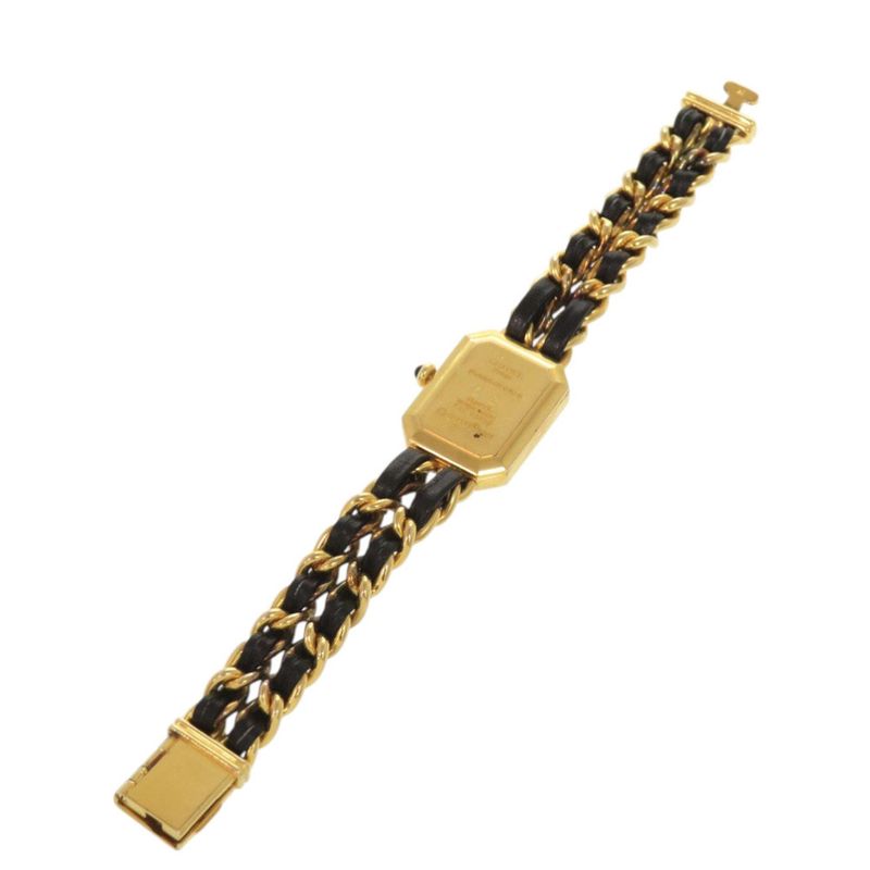 Chanel Premier M Leather Black Gold Quartz Watch Dial