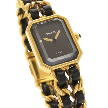 Chanel Premier M Leather Black Gold Quartz Watch Dial