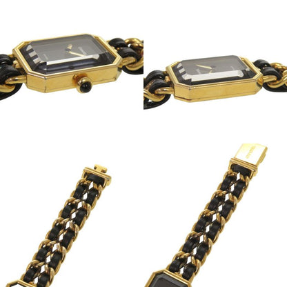 Chanel Premier M Leather Black Gold Quartz Watch Dial