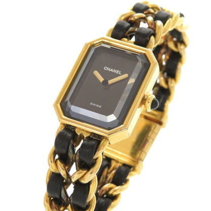 Chanel Premier M Leather Black Gold Quartz Watch Dial