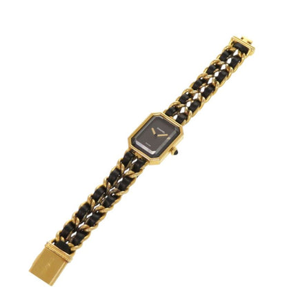 Chanel Premier M Leather Black Gold Quartz Watch Dial